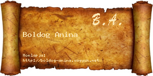 Boldog Anina névjegykártya